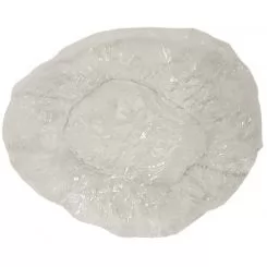 Фото Шапочка одноразовая полиэтиленовая прозрачная, упаковка 100 штук - 1