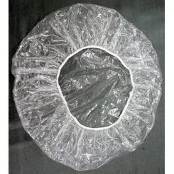 Фото Шапочка одноразова поліетиленова прозора, упаковка 100 штук - 3